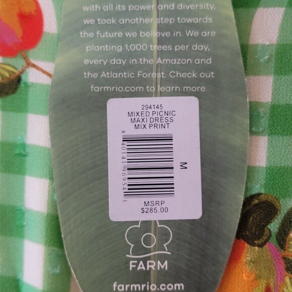 FARM RIO Mixed Picnic Maxi dress Medium - Picture 7 of 7